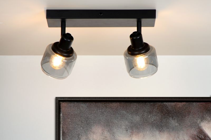 Lucide BJORN - Stropné bodové svietidlo - 2xE14 - Čierne